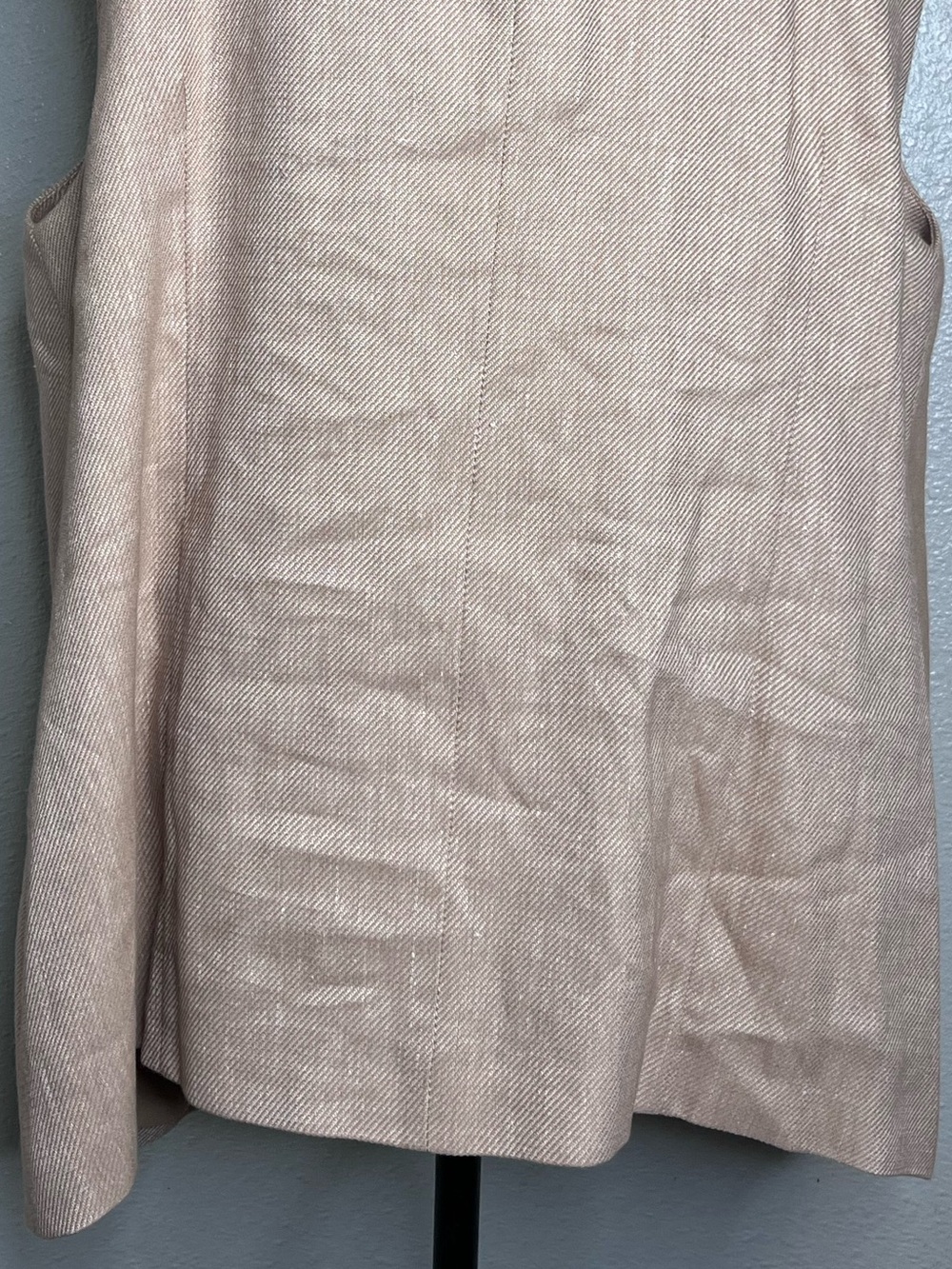 NWT Linen Blend Oatmeal Career Office Button Front Sleeveless Vest Sz 20W - Picture 6 of 11